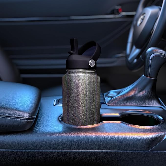 SENDESTAR 32oz Stainless Steel Water Bottle(Cold for 48 Hrs, Hot for 24 Hrs),Double Wall Vacuum Insulated Bottle with Straw Lid, Spout Lid and Flex Cap, Fit in Any Car Cup Holder,Laser Grey