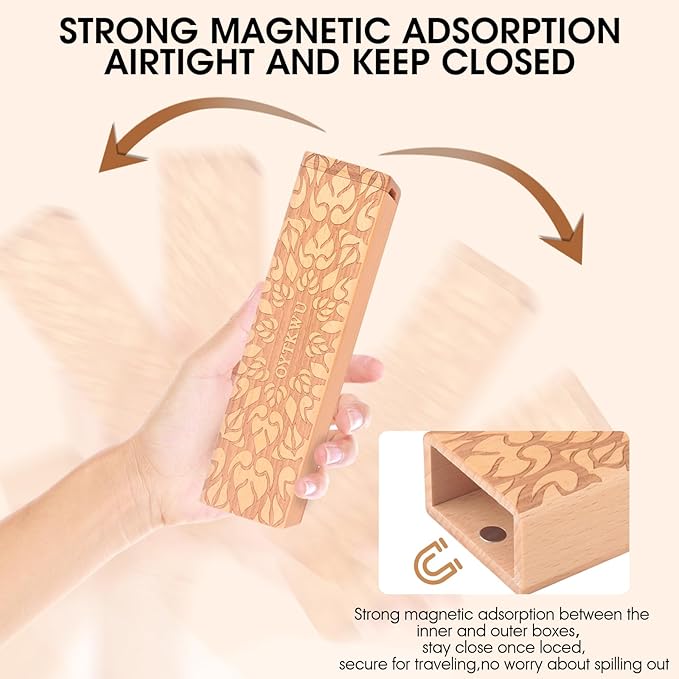 Wooden Weekly Pill Organizer 1 time a Day -Daily Pill Box, Travel-Friendly, Safe Travel 7 Day Pill Organizer, Perfect for Tracking Weekly Medication Pill Case (Beech)