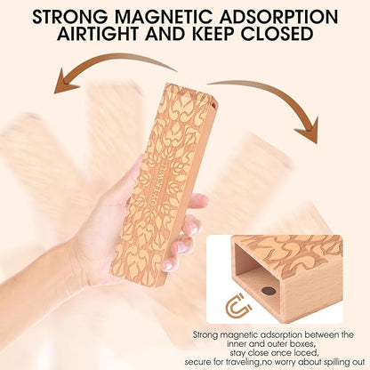 Wooden Weekly Pill Organizer 1 time a Day -Daily Pill Box, Travel-Friendly, Safe Travel 7 Day Pill Organizer, Perfect for Tracking Weekly Medication Pill Case (Beech)