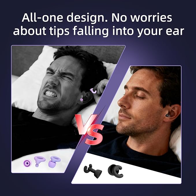 Ultra-Soft Noise Cancelling Ear Plugs, Reusable Silicone for Sleep Concerts Travel Office,33dB (NRR),Ergonomic Integrated Design Fit for Small Ear Canals Noise Sensitivity (Black, 4 Pairs)