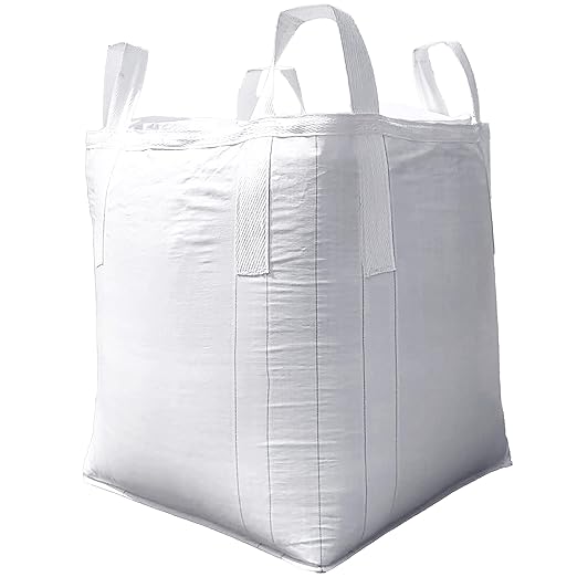 10 Pack ewori FIBC Jumbo Bulk Bag Diamond One Ton Bag 35.4"L x 35.4"W x 43.3"H 3300lbs SWL Safty Factor 3:1 Duffle Top Flat Bottom Heavy Duty Construction Woven Polypropylene Bags (10)
