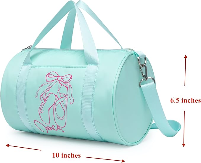 Girls Dance Tutu Bag,Kids Ballet Duffle Bag, age 2-6 (Patina Green)