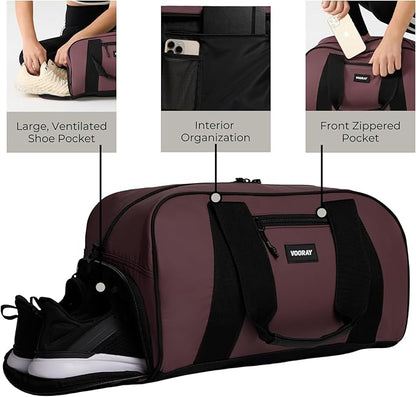 Vooray Burner Gym Duffel Bag, Gym Bag for Women and Men with Shoe Compartment, Weekender, Overnight & Travel Duffel for Sports and Workout
