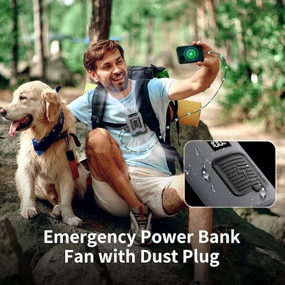 Socool Portable Waist Fan Clip on Wearable Belt 5000mAh Rechargeable Personal Fans, 25H Shirt Fan Cooling, 4 Speeds 13000RPM Battery Operated, Neck Fan Hanging for Outdoor Camping Travel Jobsite