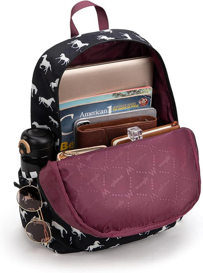 Montana West Wrangler Lightweight Backpack for Women Water Resistant 800D Casual Daypack for College, Commute, Travel & Gym