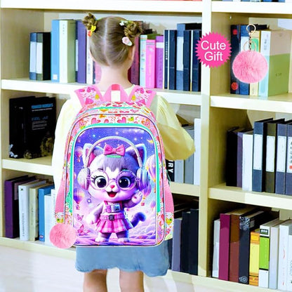 WZLVO 3PCS Kids Backpack for Girls, Unicorn Dinosaur Animal Prechool Elementary Kindergarten School Bookbag with Lunch Box