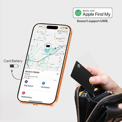 SPOTMINDERS Apple MFi Certified Credit Card Wallet Tracker PRO 4-Pack (iOS Only) Works with Apple Find My Tracking Card for Wallet Rechargeable Tag IP68 0.07in Slim iPhone Item Finder for Tags Luggage