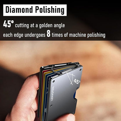 Minimalist Wallet for Men, Metal Wallet with Money Clip, Slim Compact Wallet, RFID Blocking Card Holder, Metal Aluminum Credit Card Holder, Holds up to 20 Cards