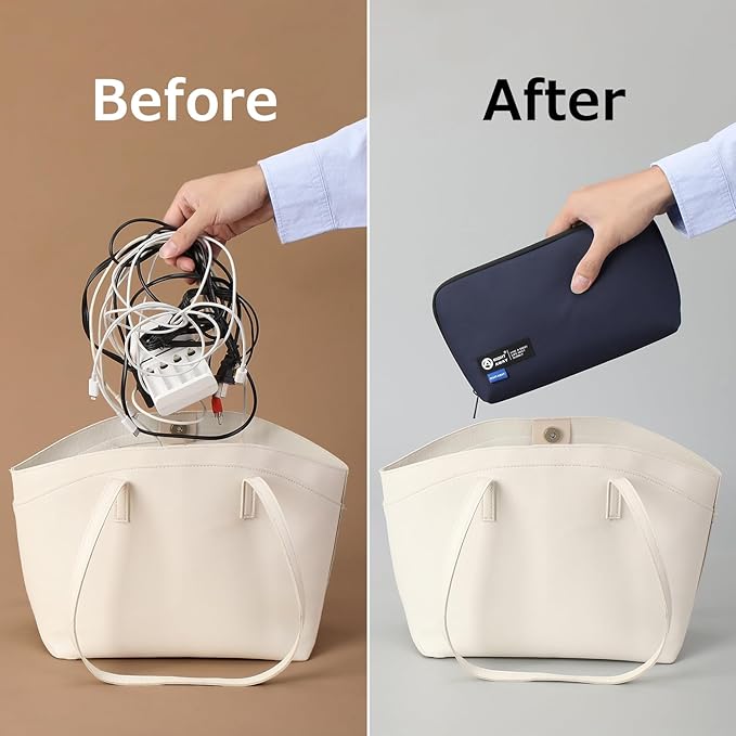 RIGHT AWAY Electronic Organizer,Waterproof Travel Accessories Storage, Tech Pouch for Cord, Power bank, Airpods, Daily Items