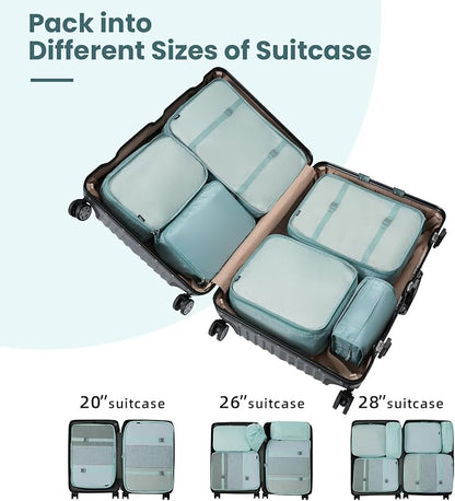 BAGAIL 6 Set/8 Set/10 Set Packing Cubes Various Sizes Packing Organizer for Travel Accessories Luggage Carry On Suitcase