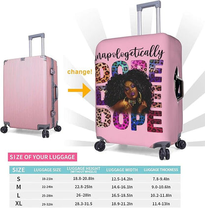 Travel Suitcase Protector African American Girl Elastic Protective Washable Luggage Cover With Concealed Zipper Suitable For 18-32 Inch(L (for 25-28 inch luggage))
