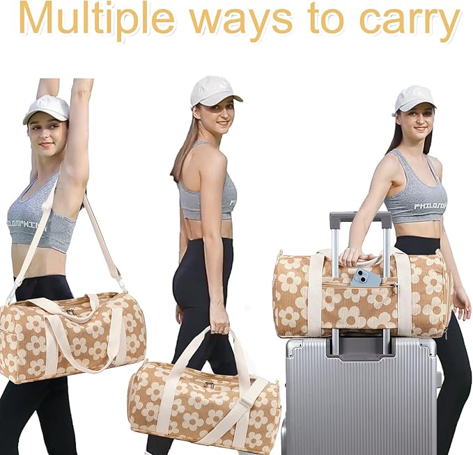 BLUBOON Duffle Bag Girls Kids Cute Gym Bag with Shoes Compartment & Wet Separation Waterproof Sports Overnight Travel Bag