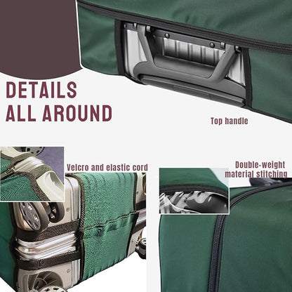 No Disassembly Suitcase Covers for Luggage - 22 Inch Clear Luggage Cover Protector, Green PVC Luggage Protector Suitcase Cover