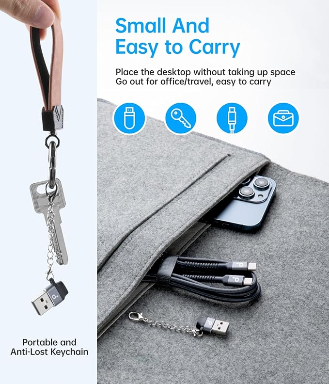 USB C Cable 10FT, USBA to USBC Cable, USBC to C Cable, 2Pack Type C Fast Charging Cables Nylon Braided Cable for iPhone 17/16/15/Pro/Plus/Pro Max/Samsung/LG, with USB C Female to USB A Male Adapter