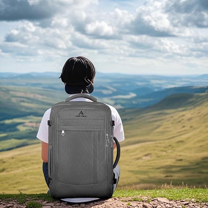 60L Travel Laptop Backpack for Men, Extra Large Backpack, Big Capacity Carry On Backpack, 18 -19 Inch Laptop Backpack with USB Charge Port Water Resistant Luggage Computer Daypack College Bag, Grey