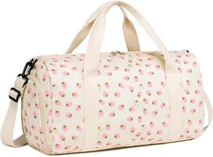 BLUBOON Duffle Bag Girls Kids Cute Gym Bag with Shoes Compartment & Wet Separation Waterproof Sports Overnight Travel Bag