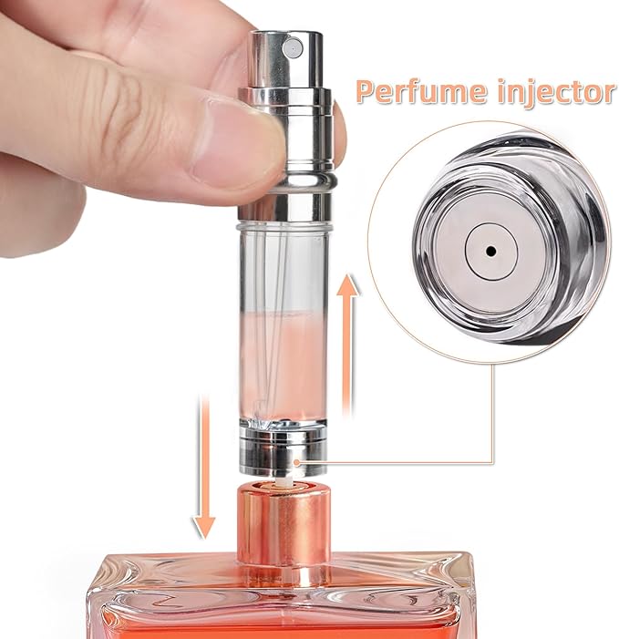 AB00GR 5ml Leather Perfume Atomiser Refillable, Bottom Fill Perfume Bottle, Portable and Leak-proof Suitable for Women and Men (AB00GR 5ml)