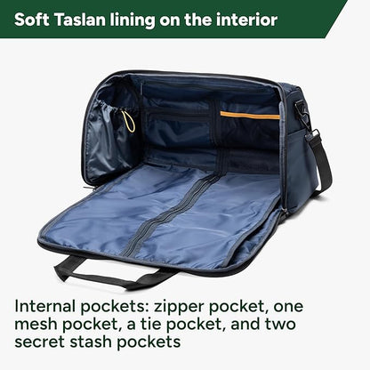 Halfday Convertible 2-in-1 Premium Garment Duffel Weekender Bag 40L | Wrinkle-Free Travel, Hanging Suit Compartment, Shoe Pockets, Trolley Sleeve. Balistic Nylon Carry-On, Pacific