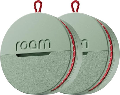 Roam Smart Tracker | Eco-Friendly Travel Tracker with Built-in Elastic Strap | QR Lost & Found, Global Find My Network | Replaceable Battery | No Extra App or Subscription Needed | 2-Pack, Green