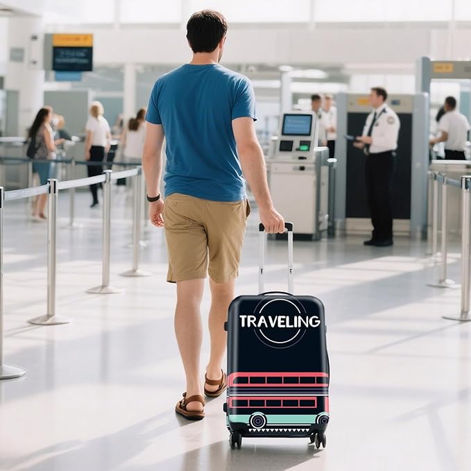 WUJIAONIAO Travel Luggage Cover Baggage Suitcase Cover Protector Skins 18-32 Inch (TRAVELING, L (for 25-28 inch luggage))