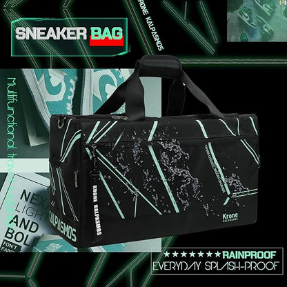 Sneaker Bag, Sport Duffel Bag for Men Women, Gym Bag, Gear Bag, Krone Kalpasmos Versatile Travel Duffel Bag with 3 Removable Dividers, Designer Collection