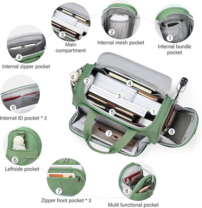 Hanke Underseat Carry On luggage Bags for Travel, Foldable Travel Bags for Women, Soft Lightweight Personal Item Travel Bag Small Carry On Bags for Airplanes, Travel Tote Bags for Women Men. Green