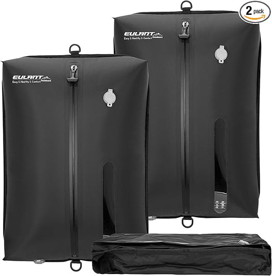 Reusable Vacuum Bags for Travel,Professional Waterproof IPX8 Zipper Vacuum Compression Bag for Suitcases Backpack,Space Saver Bags Packing Organizers for Clothing Packing(2PACK NO PUMP)