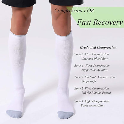 FITRELL 3 Pairs Compression Socks for Women and Men 20-30mmHg-Circulation Support Socks