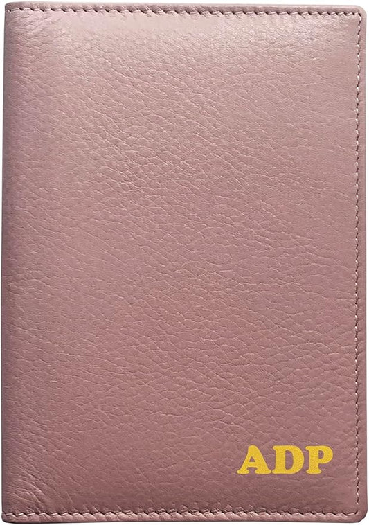 Personalized Monogrammed Blush Leather RFID Passport Wallet