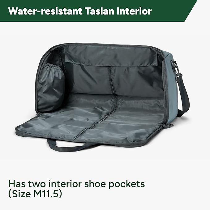 Halfday Convertible 2-in-1 Garment Duffel Weekender Bag 40L | Wrinkle-Free Travel, Hanging Suit Compartment, Shoe Pockets, Trolley Sleeve. Durable & Water-Resistant Carry-On, Coast