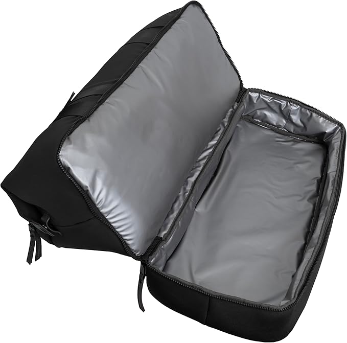 Joan & David 21" Weekender Yoga Gym Duffel Bag with Neoprene Zippered Drop Bottom Compartment Lined In Peva for Non-absorbtion of Odors, Detachable Pouch, Including TSA Approved Bottles (Black)