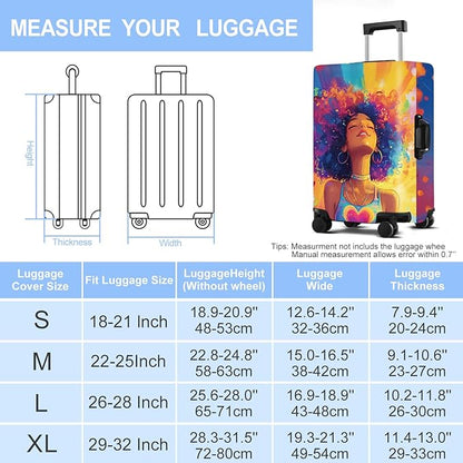 Luggage Cover Washable Suitcase Protector Anti-scratch Suitcase cover Fits 20-34 Inch Luggage (Girl-1, L(28-30inch suitcase))