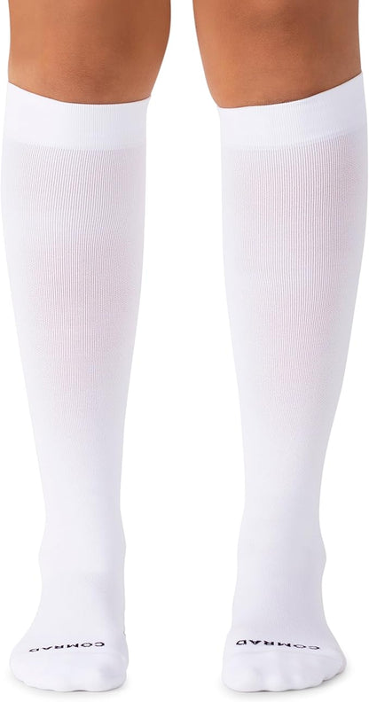 Comrad Nylon Knee High Socks - 15-20mmHg Graduated Compression Socks - Soft & Breathable Support Unisex Socks