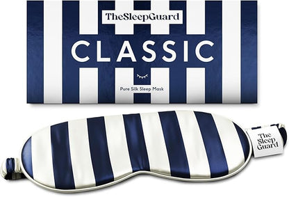 TheSleepGuard Pure Silk Sleep Mask [100% 6A Mulberry Silk, 22 Momme] Light Blocking Travel Essentials. Eye Masks for Sleeping. Black Oeko-Tex Blindfold. Eye Covers for Men & Women