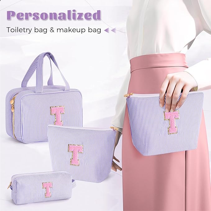 Mom Gifts for Women,Travel Toiletry Makeup Bag Organizer | Small Travel Essentials Makeup Bag - Lavender T