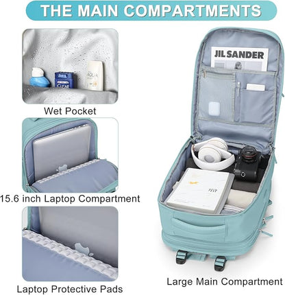 Casual Backpack Traveling Backpack, A-blue, Expandable, Travel Backpacks