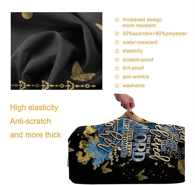 Travel Suitcase Protector African American Girl Elastic Protective Washable Luggage Cover With Concealed Zipper Suitable For 18-32 Inch(S (for 18-21 inch luggage))