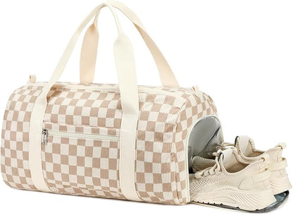 BLUBOON Duffle Bag Girls Kids Cute Gym Bag with Shoes Compartment & Wet Separation Waterproof Sports Overnight Travel Bag