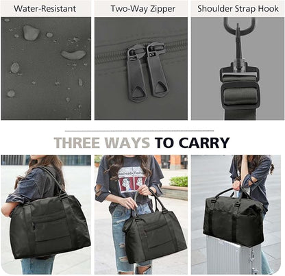 Travel Duffle Bag, Waterproof Weekender Bag Carry On Tote Bags for Women, Travel Essentials Sport Gym Bag for Men, Hospital Bag for Labor and Delivery, Overnight Bag Luggage Bag with Trolley Sleeve