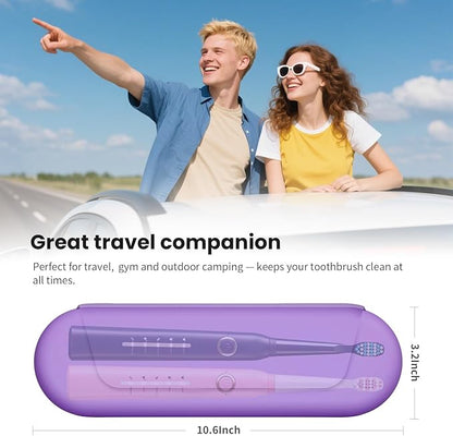 Silicone Electric Toothbrush Travel Cover, Toothbrush Travel Containers Bag Case for Men and Women,Keeps Toothbrush Fresh and Clean, Fits Most Manual and Electric Toothbrushes - Purple