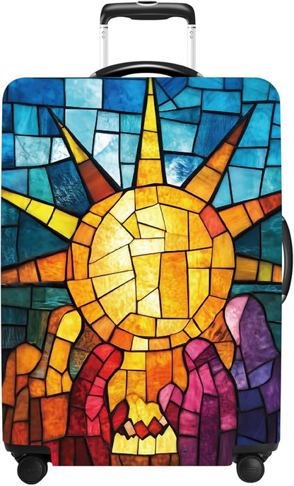 Luggage Cover Washable Suitcase Protector Anti-scratch Suitcase cover Fits 20-34 Inch Luggage (Sun, S(20-22inch suitcase))