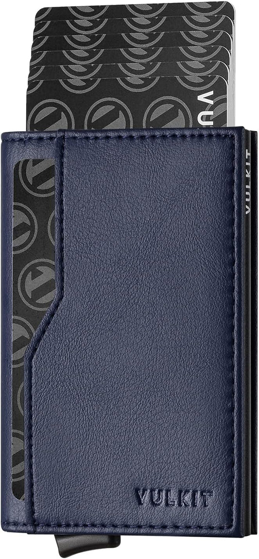 VULKIT Card Holder Wallet with Double ID Windows RFID Blocking Pop Up Wallet Minimalist Design for 12 Cards
