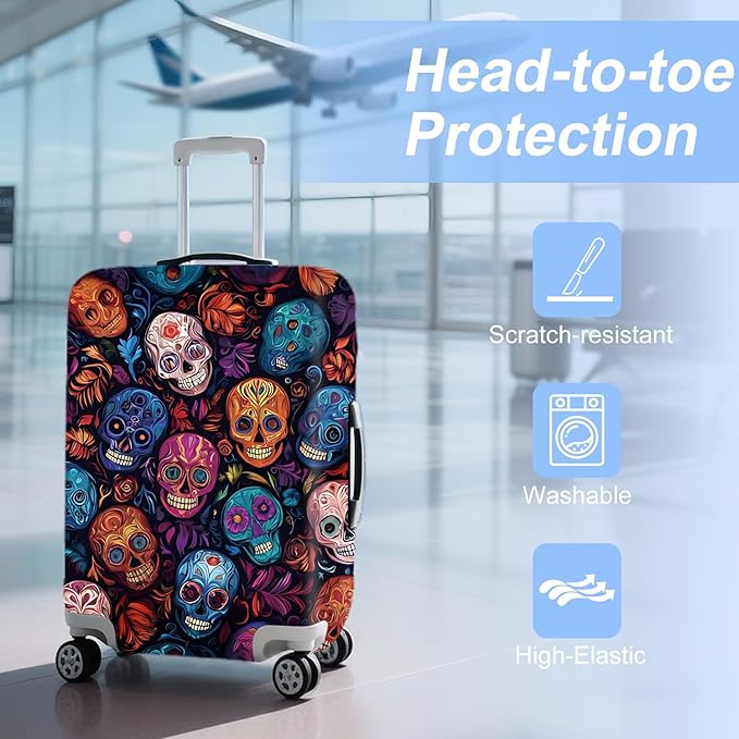 ANNA QUEEN Travel Luggage Cover Suitcase Protector Suitcase Cover Anti-Scratch,Stretchable Luggage Travel Bag Cover Washable