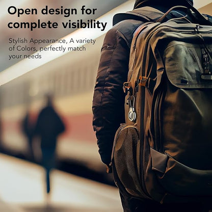 SPGUARD for AirTag Holder Metal Case with Keychain Full Protective Air Tag Cover for Apple Air TagHolder with Wire Cable Luggage Lock Keyring Key Chain Accessories for GPS Item Tracker for Kids