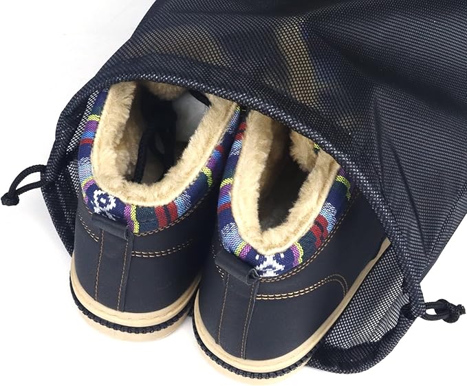 Gloppie Shoe Bags for Travel, (4-Pack) Shoe Storage Bag with Drawstring, Packing Organizer for Sneakers, Gym, Luggage, Closet, Weekender Overnight Travel Essentials