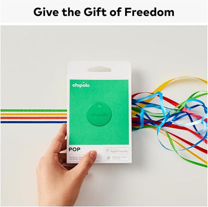 Chipolo POP Tracker Tag - Colorful, Compatible, Loud Bluetooth Tracker with Call Your Phone & Out of Range Alert, Works with Apple Find My or Google's Find My Device (Green)
