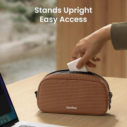 tomtoc Electronics Organizer Travel Case Performance, Water Resistant Bag Cable Tech Pouch Accessories, Carry Storage for Cord, Phone, Cables, Airpods, USB Flash Drive, Daily Items