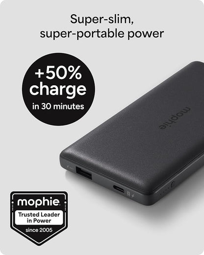 Mophie Powerstation Slim 10,000mAh Power Bank | Thin Everyday Power | 15W, Multi-Device