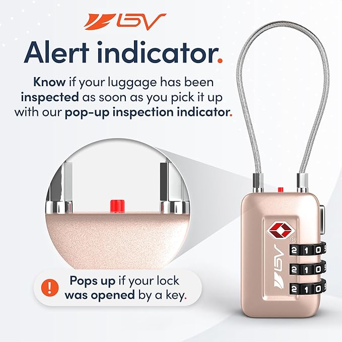 TSA Accepted Luggage Travel Lock, Set-Your-Own Combination Lock for School Gym Locker, Luggage Suitcase Baggage Locks, Filing Cabinets, Toolbox, Case (Titanium, 4 Pack)