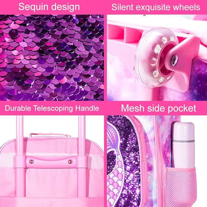 Kids Suitcase with Wheels for Girls and Boys, Rolling Carry on Luggage for Toddler Children